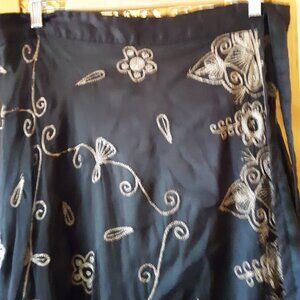 Indian Sari wrap skirt - black & gold